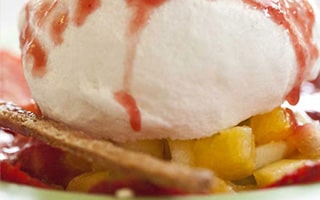 Orange and Strawberry Floating Island